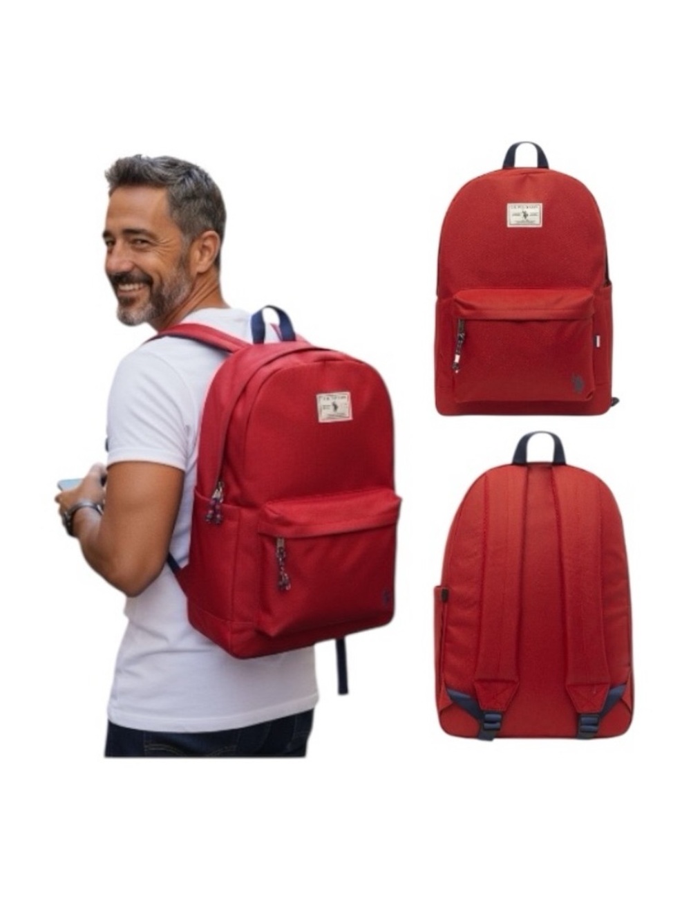 U.S. Polo Assn. Vibrant Red Backpack